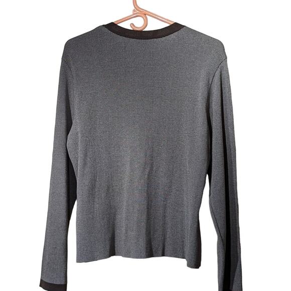 Talbot's Made in Italy Brown 'Tweed' Cotton Blend Sweater Blazer Womens Sz L - Picture 2 of 16